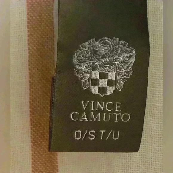 Vince Camuto Stripe Short Sleeve Womens One Size Button Down Collar Shirt Top - Picture 9 of 11